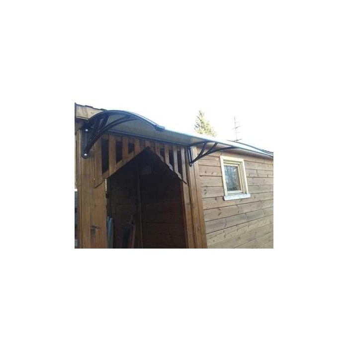 Козырьки Krovent из поликарбоната 1500х930х280 молочный (зелен. кронштейн)